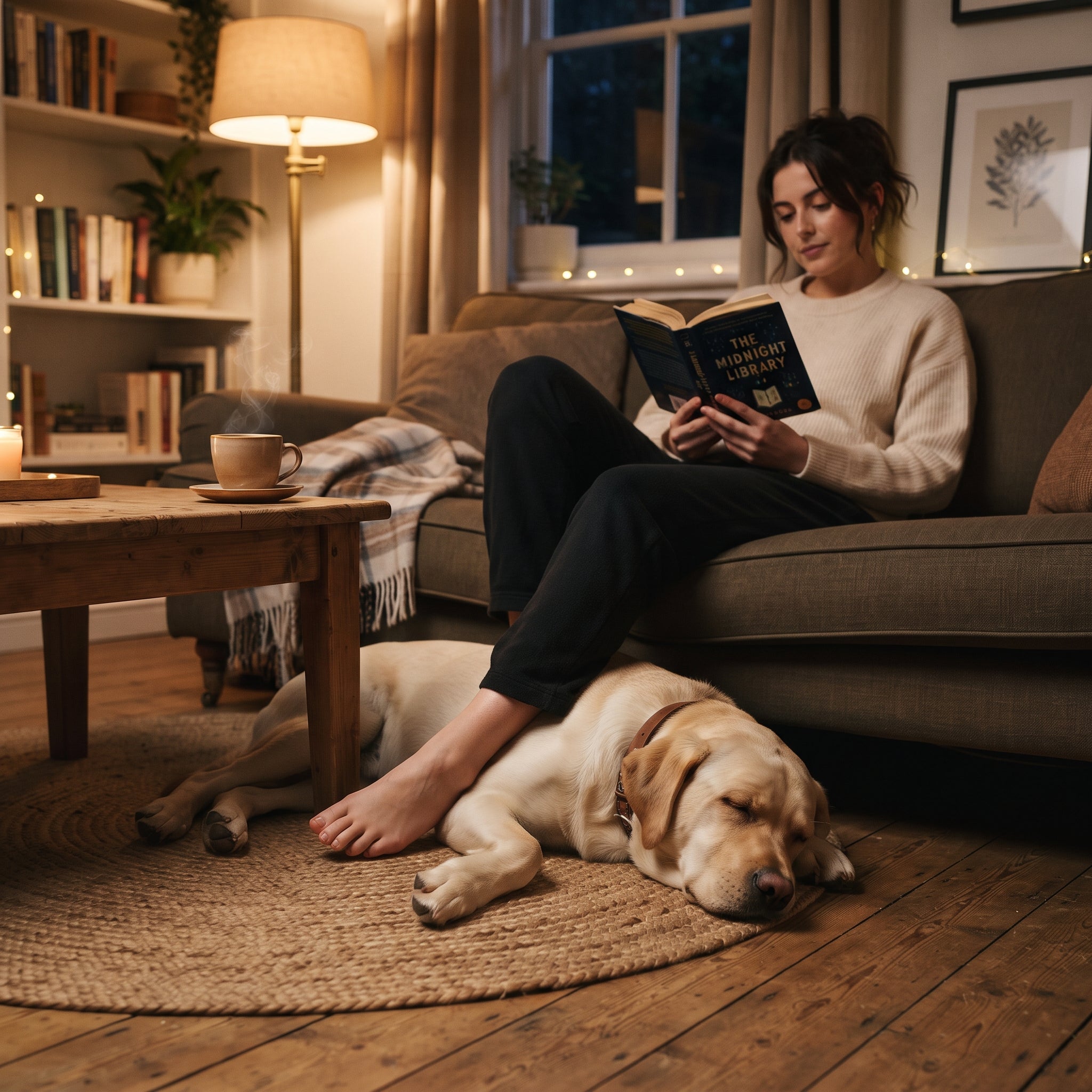 The result — a settled dog at your feet on a calm evening